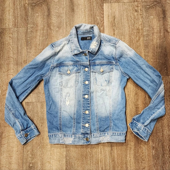 Kut From the Kloth Lily Distressed Denim Jacket - Picture 1 of 6